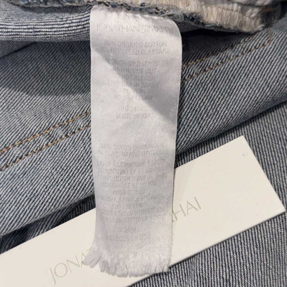 NWT Jonathan SIMKHAI Amelia Straight Leg Denim Jeans Size 31 Embellished - Picture 13 of 15